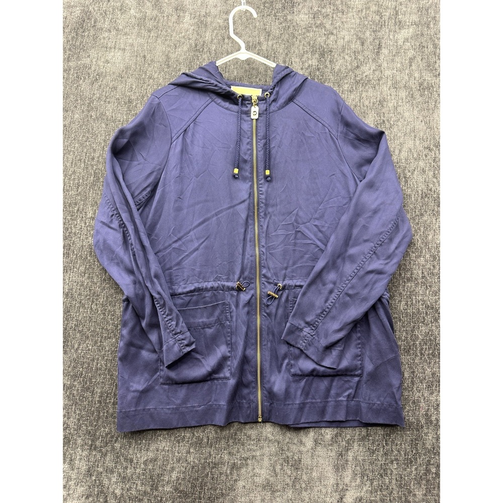 Michael Kors Jacket Womens XL Purple Full Zip Hooded Water Resistance Winter
